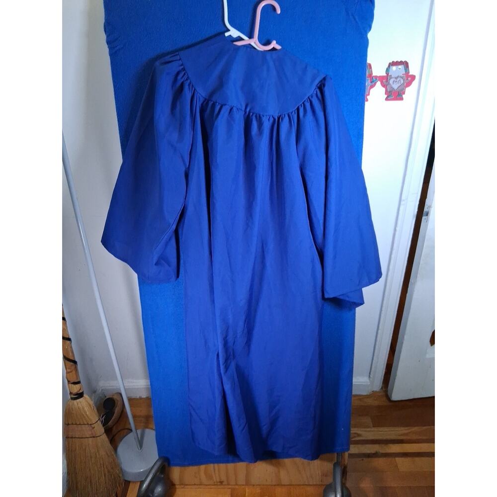 Royal Blue Graduation Gown Robe size 5'9" - 5'11" Unisex High School College - Picture 15 of 16